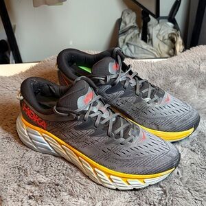 Hoka Gray and Yellow Gaviota 4 Shoes